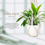 1 Pack Macrame Plant Hanger,Hanging Plant Holder, Boho Home Decor Hanging Basket with Wood Beads,Hanging Planters for Indoor Plants,Plant Hanger Indoor 35" Ivory (POTS NOT Included)