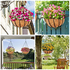 Y&M 2pcs 10inch Round Coconut Fiber Liner, Natural Coir Replacement for 10'' Hanging Planter Basket - color: 2pcs 10in Round