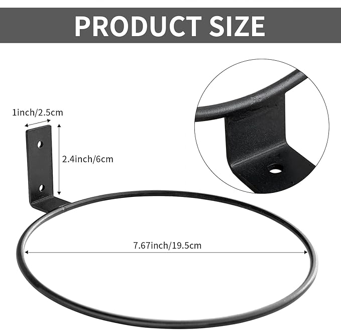 8 Inch Wall Mounted Plant Holder,Plant Wall Mount,Flower Pot Holder for Outside,Wall Planters for Indoor Plants (6 Pack)