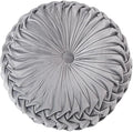 Baiyuruodie Round Velvet Pillow, Sofa Bed Bedroom Decorative Throw Pillow (38cm, Grey)
