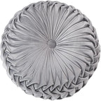Baiyuruodie Round Velvet Pillow, Sofa Bed Bedroom Decorative Throw Pillow (38cm, Grey)