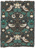 Pure Country Weavers William Morris Strawberry Thief Slate Blanket XL - Arts & Crafts - Gift Tapestry Throw Woven from Cotton - Made in the USA (82x62) - color: Slate, size: X-Large