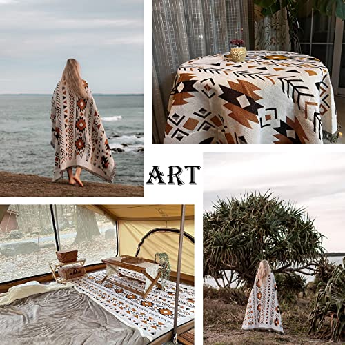 Hopstar Aztec Throw Blanket Navajo Indian Blankets and Throws Boho Western Decor Couch Cover Blanket for Bed Sofa Living Room Beach Travel 51"x63" (Aksu) - color: Aksu, size: 51"x63"