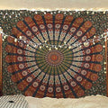 Bless International Handmade Indian hippie Bohemian Psychedelic Peacock Mandala Wall hanging College Dorm Beach Throws Table Cloth Bedding Tapestry (Ever Green, Queen(84x90Inches)(215x230Cms)) - color: Evergreen, size: 90"L x 84"W
