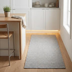 Light Gray 2X4 Handwoven Jute Cotton Mat – Reversible Natural Fiber Rug for Entryway, Bathroom, or Kitchen