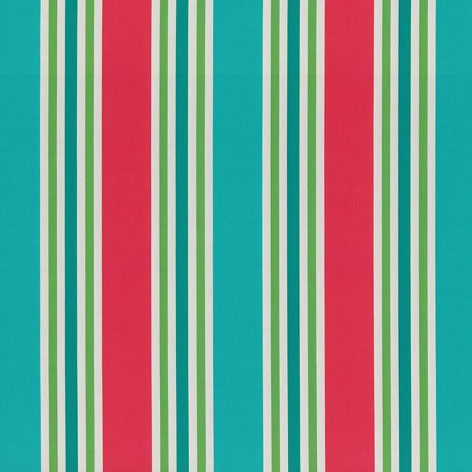 Pillow Perfect Stripe Indoor/Outdoor Accent Throw Pillow, Plush Fill, Weather, and Fade Resistant, Throw - 16.5" x 16.5", Green/Pink Aruba, 2 Count
