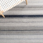 SAFAVIEH Montauk Collection Runner Rug - 2'3" x 9', Grey & Black, Handmade Flat Weave Boho Stripe Cotton, Ideal for High Traffic Areas in Living Room, Bedroom (MTK851H) - color: Grey/Black, size: 2'3" x 9' (Runner)