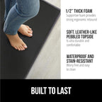 GORILLA GRIP 2 Pack Comfortable Cushioned Kitchen Mats for Floor, 17x29 + 17x59, Waterproof and Stain Resistant, 1/2 Inch Thick Soft Ergonomic Standing Desk Anti Fatigue Mat, Foam Supports Feet, Black