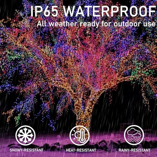 Upgrade 2Pack 200LED Solar String Lights for Outside, 66FT Solar Christmas String Lights Outdoor with 8 Modes, IP65 Waterproof Outdoor Twinkle Light, Garden Xmas Tree Christmas Decoration, Multicolor - color: Multicolor, size: 2PK-200LED