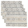 White African Mud Cloth Inspired Dinner Placemat, 14" X 20" Rectangular (4 Piece), 100% Cotton - size: Placemat