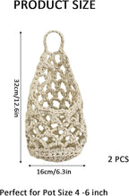 Macrame Plant Hanger Set of 2, Boho Wall Hanging Planter for Up to 6 Inch Pots - Handwoven Cotton Rope Wall Decor with S-Hooks for Indoor Plants in Living Room, Bedroom & Office