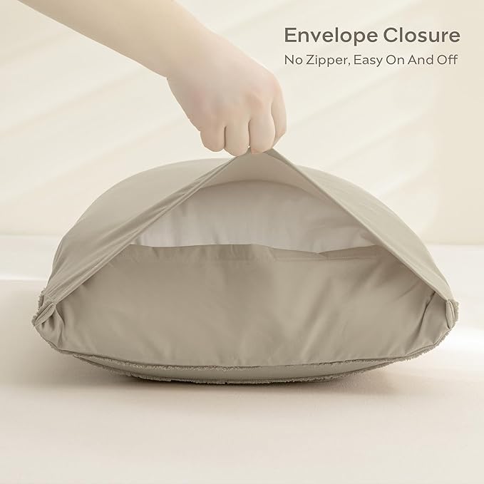 JELLYMONI Pillowcases Body Size Khaki 1 Pack Boho Striped Bed Pillow Covers 20x54in Polyester Envelope Pillow Shams Tufted Bohemian Textured (Pillows are not Included)
