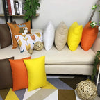 Thmyo 4-Pack 100% Cotton Lumbar Comfortable Solid Decorative Throw Pillow Case Rectangle Cushion Cover Sublimation Blank Pillow Covers Halloween DIY Throw Pillowcase(12x20inch/30x50cm,Orange)