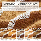 BOURINA Fluffy Chenille Knitted Fringe Throw Blanket Lightweight Soft Cozy for Bed Sofa Chair Throw Blankets, Dark Gold 50" x 60" - color: A-mustard, size: 50"×60"
