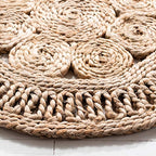 SAFAVIEH Natural Fiber Round Collection 10' Round Natural NF167A Handmade Boho Charm Farmhouse Jute Area Rug - size: 10' (Round)