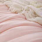 ROSGONIA Twin/Twin XL Comforter Set for College Girls Boys Blush, 1 Boho Pink Comforter & 1 Pillowcase, Lightweight Kids Comforter Sets Dorm Bedding