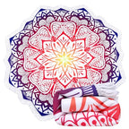 Benefeet Sox Large Mandala Beach Towel Round Microfiber Circle Beach Towels Bohemian Roundie Beach Blanket Quick Dry Beach Throw Blanket Sand Free Pool Towels, 59 Inches Purple Orange - color: Mandala, Purple Orange