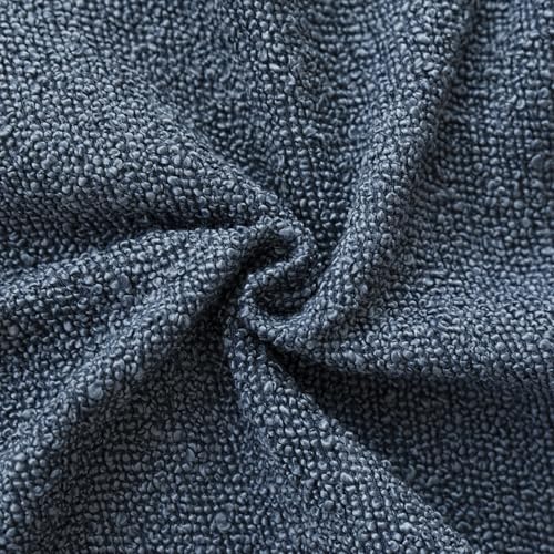Foindtower Set of 2, Decorative Textured Boucle Throw Pillow Covers Accent Solid Pillow Cases Neutral Couch Cushion Case for Chair Sofa Bedroom Living Room Home Decor 16x16 Inch Dark Blue - color: Blue Ashes, size: 16" x 16" (Pack of 2)