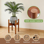 Plant Stand Indoor, Wood Plant Holder, Mid Century Modern Decor Tall Planter Stands, 2 Height Displays Corner Single Flower Stand for Balcony, Living Room, Garden Patio Fit 5-8 Inch Pots