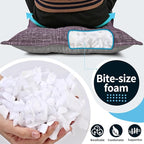 SINSOSSO Large Floor Pillow 22", Thickened Bite-Size Memory Foam Square Non-Slip Cushion for Office Back Support/Indoor Yoga/Chair Seat, Fashionable Color-Blocked Fabric & Washable, Purple, 1 PCS