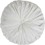 SARO LIFESTYLE Round Velvet Pintucked Poly Filled Throw Pillow (Set of 2)