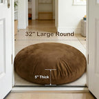 Codi Meditation Cushions Set of 2 – Large Round Floor Pillows for Adults with Removable Washable Cover, Soft and Supportive Floor Cushion for Yoga, Seating and Dog Bed, 32 inch - Coffee