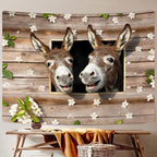 Viajar Funny Donkey Tapestry Wall Hanging, Funny Farm Country Animal Rustic Farmhouse Decor Tapestries Hippie Tapestry Wall Hanging Home Decor Dorm Livingroom Bedroom Wall Blanket, 80X60 Inches