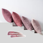 Topfinel Large Couch Throw Pillows Covers 20x20 Inch Set of 4,Accent Corduroy Striped Pink Decorative Euro Shams,Summer Home Decor Cushion Case for Beach,Patio,Balcony