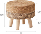 Cpintltr Ottoman Outdoor Sea Grass Stool Poufs Hand Woven Round Foot Stool for Sofa Desk Soft Step Stool Padded Foot Rest Multiple Colors Decorative Furniture Natural/Brown