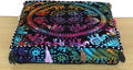 ICC Large Square Cotton Mandala Cushion Cover Hippie Ottoman Pouf Cover Daybed Floor Pillow Cover with Heavy Duty Zipper Seating Ottoman Poufs Dog-Pets Bed (Multi UP Elephant, 18" Square)