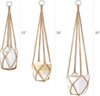 Dahey Macrame Plant Hanger Set of 3 and 2 with Hooks Indoor Hanging Planter Basket 35"/29"/23" Handmade Woven Cotton Rope Flower Plant Holder for Boho Home Decor