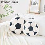 Soccer Pillow,15" Soccer Shaped Pillow Floor Cushion Seating Cushion with Faux Rabbit Fur,Round Soccer Throw Pillow Room Décor for Sofa Couch Living Room (Pink)
