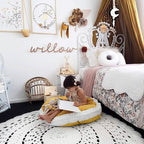 Large Floor Pillow Kids Round Floor Cushion Seating, 35 inches Big Circle Pillow, Round Pillows Seating for Children, Oversized Mat for Reading Nook Teepee Playroom Nursery Canopy Yellow