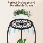 Plant Stand Indoor Outdoor, 2 Tier Metal Tall Plant Stand, Flower Pot Stand, Heavy Duty Plant Shelf Rack, Corner Plant Stand Rustproof for Planter Garden Balcony Patio Living Room