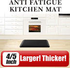 4/5 Inch Thick Kitchen Mat - Cushioned Anti Fatigue Mats for Kitchen Floor - Easy to Clean, Waterproof, Non-Slip Kitchen Rug for Sink, Office, Kitchen (17''x60'' Black)