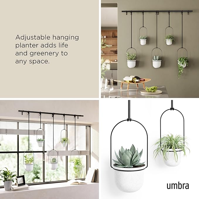 Umbra Triflora Hanging Planter, Set of 5, White (Pack of 3)