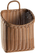 Woven Hanging Wicker Basket for Door, Handmade Rattan Hanging Wall Baskets for Garden Farmhouse Home