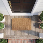Kempf Dragon Weave Coco Coir Doormat, 18" x 30", Hand-Twisted Interwoven Fibers, Breathable Woven Backed Scraper Mat for Indoor Outdoor Entryways
