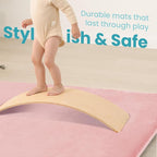 Baby Play Mat for Floor,Extra Large 71"×79" Playpen Mat for Toddler,Infant,Kids,1.3" Thick Elasti Foam Non-Slip Nursery Rug,Water Repellent Soft Padded Activity Mats for(Pink)