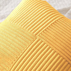 MIULEE Yellow Decorative Throw Pillow Covers 20x20 Inch for Couch Bed Sofa Pack of 2 Boho Farmhouse Throw Pillows Soft Cross Corduroy Patchwork Textured Cushion Cases