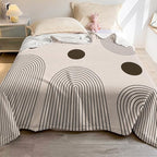 Modern Abstract Blankets Black Beige Boho Throw Blanket Boho Blanket Double Sided Flannel Throw Blanket,Suitable for Adults Children on The Sofa,Car,Bed Nap Warm Comfortable Blanket 70"X80"