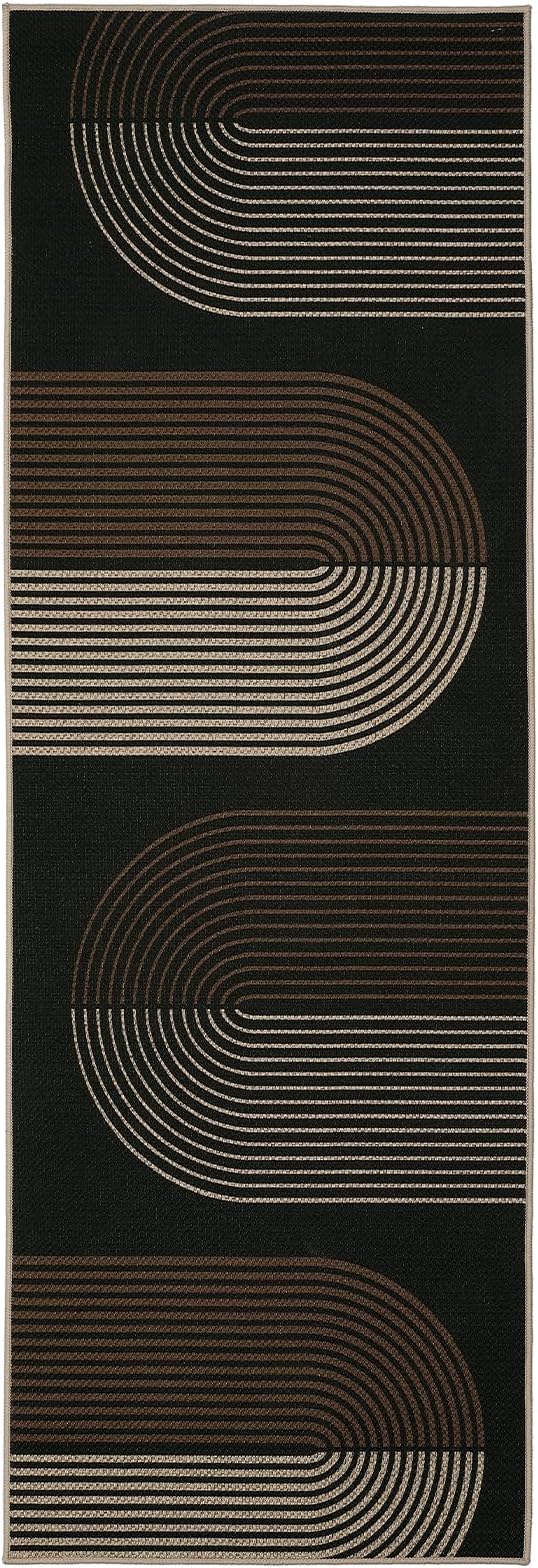 GarveeHome Modern Rainbow Easy Jute Runner Rug, 2x6 Runner Rug for Hallways - Non-Slip Indoor Outdoor Carpet, Washable for High Traffic Laundry Room, Kitchen, Entryway