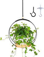 Plant Hanger Indoor - Macrame Hanging Plant Holder for Ceiling, Decorative Hanging Planter with Wooden Beads for Potted Plants, Hanging planters for indoor plants (Black,12.6in)