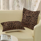 Cheetah Pillow Covers 18x18 Inch Set of 2 Leopard Brown Throw Pillows Animal Skin Print Pillow Cases Modern Decorative Pillows Outdoor Farmhouse Soft Cotton Cushion Case Decor for Couch Home