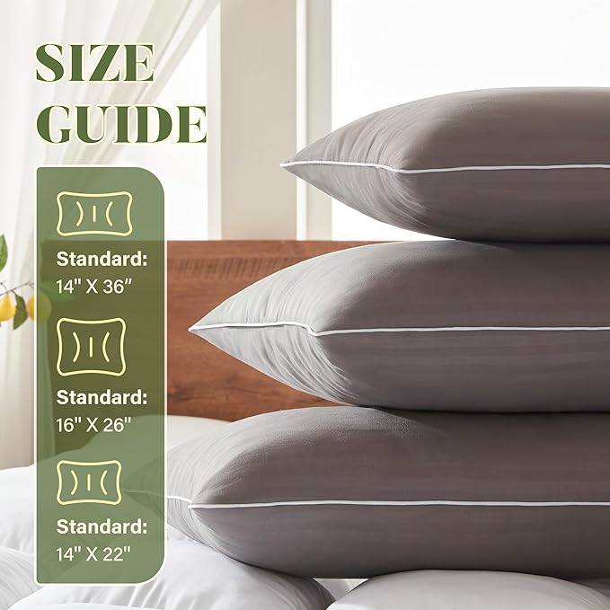 Memory Foam 14 x 36 Inch Throw Pillow Insert, Premium Lumbar Pillow Insert for Decorative Throw Pillow, Living Room, Couch and Sofa, 14 x 36 Inch, Gray