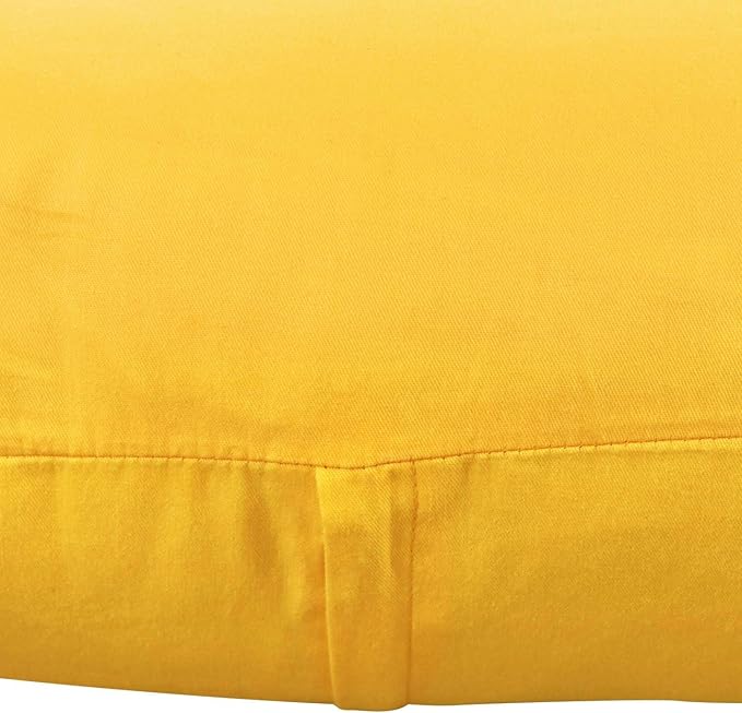 4-Pack Cotton Comfortable Solid Decorative Throw Pillow Case Square Cushion Cover Pillowcase (Cover Only,No Insert)(20x20inch/50x50cm, Yellow)
