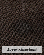 AMOAMI Upgraded Waffle Bath Mat, Super Absorbent Non Slip Bath Mats for Bathroom Floor, Washable Bathroom Rugs with Tassels, Rubber Backed Bathroom Mats, Ultra Soft, 17" x 24", Chocolate