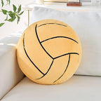 Volleyball Pillow,12" Volleyball Shaped Pillow Floor Cushion Seating Cushion with Faux Rabbit Fur,Round Ball Throw Pillow Room Décor for Sofa Couch Living Room