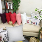 Thmyo 4-Pack 100% Cotton Comfortable Solid Decorative Throw Pillow Case Square Cushion Cover Pillowcase Sublimation Blank Pillow Covers DIY Throw Pillowcase(22x22 inch/ 55x55cm,Light Silver Grey)