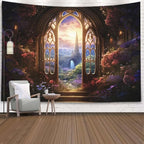 EMMTEEY Fantasy Ceiling Tapestry for Bedroom 92.5X70.9 Inch - Fairytale World Home Decor Witchy Forest Backdrop for Living Room Dorm